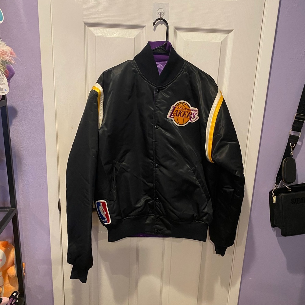Lakers Vintage Reversible Starters Mens Bomber Jacket
